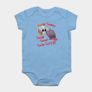 Daily Attitude Affirmations African Grey Parrot Image Baby Bodysuit